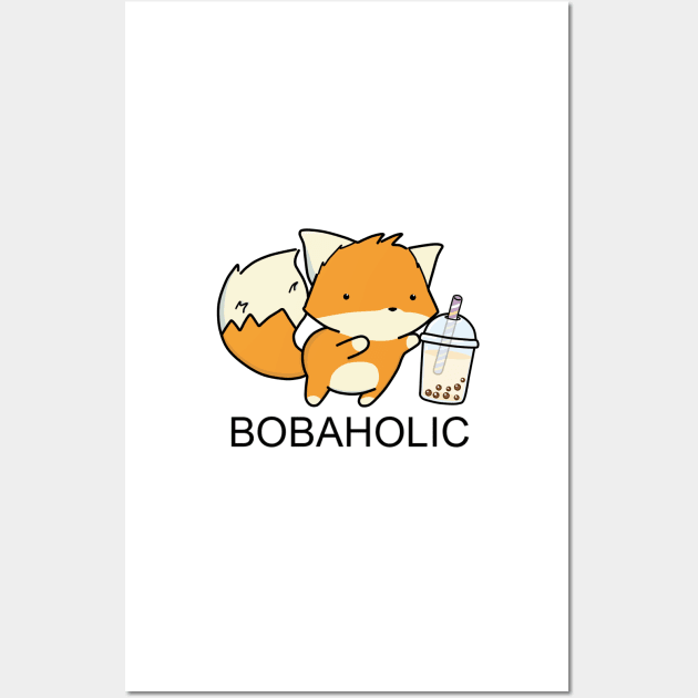 Little Fox Loves Boba A Lot! Wall Art by SirBobalot